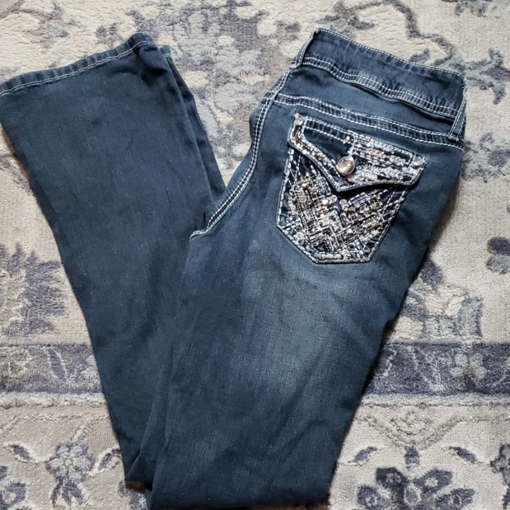 Embellished bootcut super soft jeans